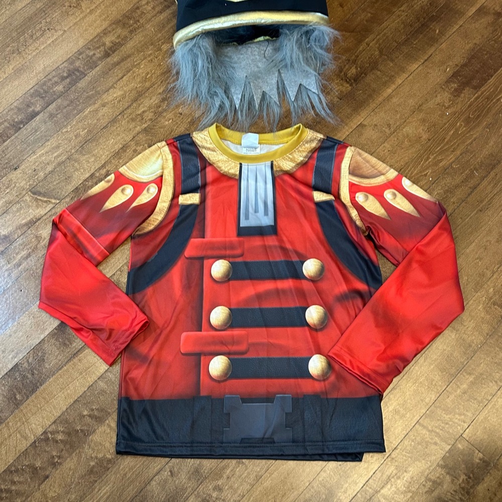 Fortnite Nutcracker Crackshot Costume Child L 12-14 Spirit Halloween Shirt Hat